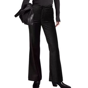 & Other Stories Velvet Flared Leg Trousers Paris Atelier Pants Black Size 12